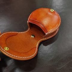 Cool Leather Brown Men's Womens Coin Holder Black Wristlet Change Wallet Coin Case For Men