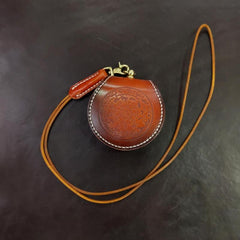 Cool Leather Brown Men's Womens Coin Holder Black Wristlet Change Wallet Coin Case For Men