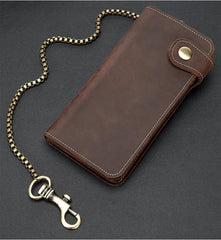 Cool Mens Leather Biker Chain Wallet Chain Wallet Long Biker Wallet for Men