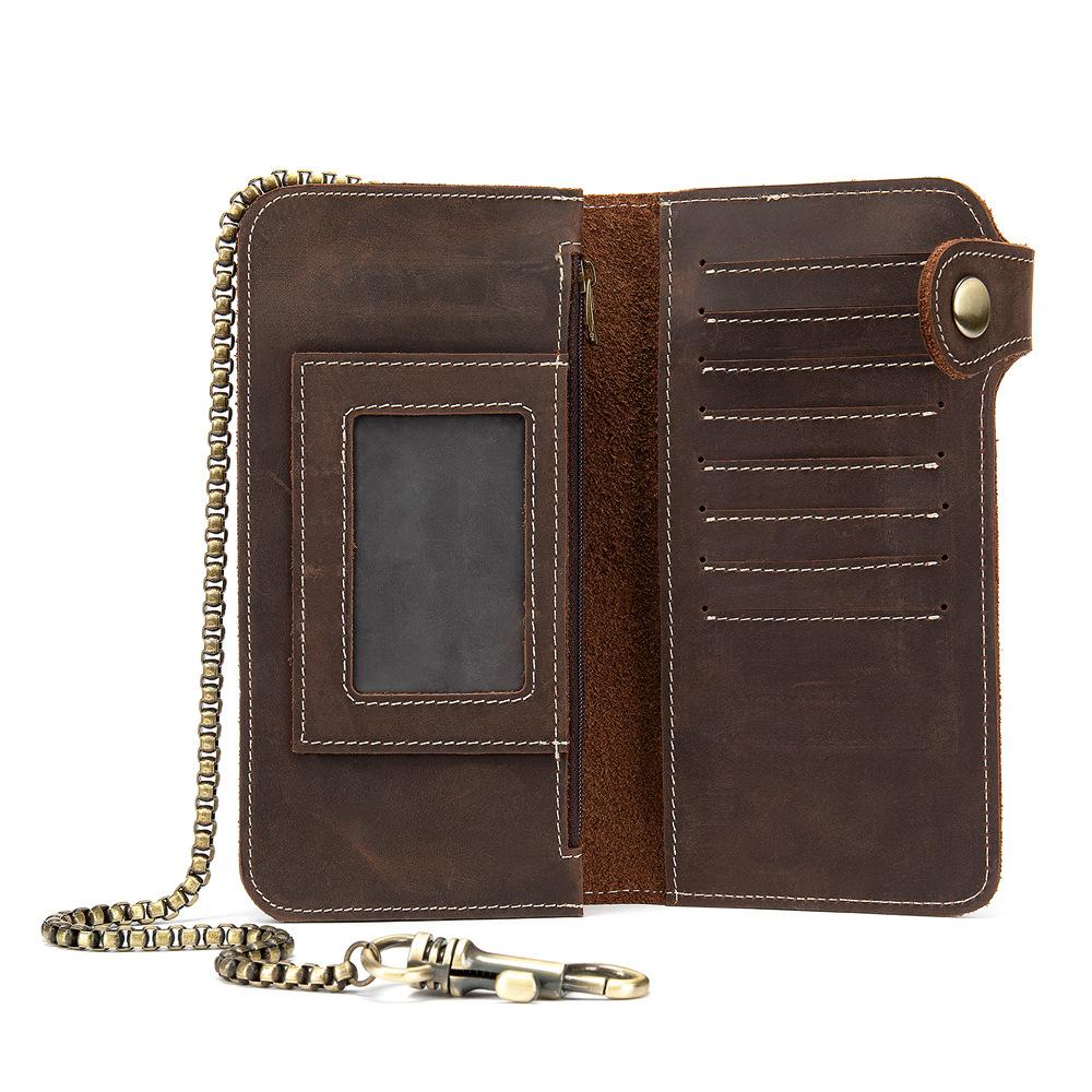 Men's Cool Leather Long Biker Chain Wallet