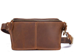 Retro Brown LEATHER MENS FANNY PACK FOR MEN BUMBAG Vintage WAIST BAGS
