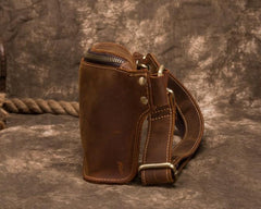 Retro Brown LEATHER MENS FANNY PACK FOR MEN BUMBAG Vintage WAIST BAGS