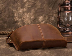 Retro Brown LEATHER MENS FANNY PACK FOR MEN BUMBAG Vintage WAIST BAGS