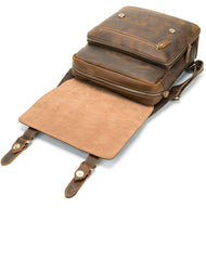 Vintage Brown Leather Men's 14inch Laptop Backpack College Backpack For Men