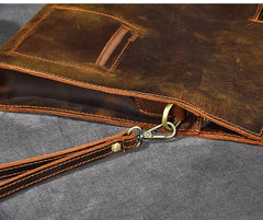 Retro Brown Leather Men Business Clutch Bag Side Bag Handbag Small Messenger Bag For Men