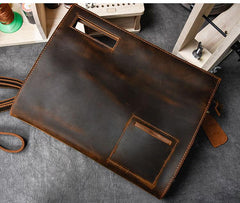 Retro Brown Leather Men Business Clutch Bag Side Bag Handbag Small Messenger Bag For Men