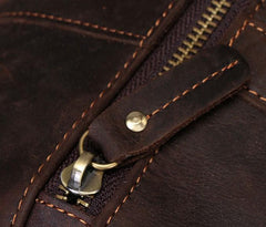 Retro Dark Brown Leather Mens Overnight Bag Duffle Bag Travel Bag Weekender Bag for Men