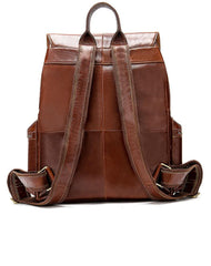 Fashion Leather Men's School Backpack 14inch Computer Backpack Satchel Backpack For Men