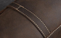 Vintage Mens Leather Barrel Side Bag Small Bucket Messenger Bag For Men