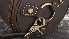 Vintage Mens Leather Barrel Side Bag Small Bucket Messenger Bag For Men