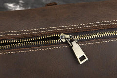 Vintage Mens Leather Barrel Side Bag Small Bucket Messenger Bag For Men
