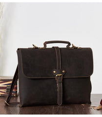 Vintage LEATHER MENS BRIEFCASE BUSINESS Bag VINTAGE 14inch Laptop SHOULDER BAG HANDBAGS FOR MEN