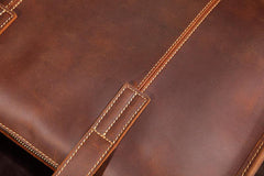 Vintage Leather Mens Laptop Handbag Work Bag Business Bag Shoulder Bag For Men