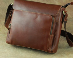 Leather Brown Mens Vintage Small Side Bag Shoulder Bags Small Messenger Bag For Men