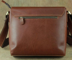 Leather Brown Mens Vintage Small Side Bag Shoulder Bags Small Messenger Bag For Men