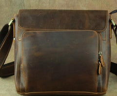 Leather Brown Mens Vintage Small Side Bag Shoulder Bags Small Messenger Bag For Men