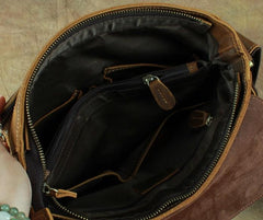 Leather Brown Mens Vintage Small Side Bag Shoulder Bags Small Messenger Bag For Men