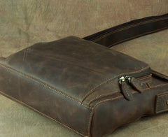 Leather Brown Mens Vintage Small Side Bag Shoulder Bags Small Messenger Bag For Men