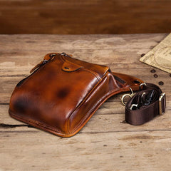 Cool Leather Men's Belt Pouch Waist Bag Small Side Bag Drop Leg Bag For Men