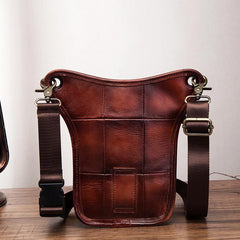 Cool Leather Men's Belt Pouch Waist Bag Small Side Bag Drop Leg Bag For Men