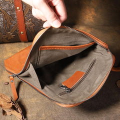 Cool Leather Mens Brown Long Wallet Wristlet Wallet Black Clutch Wallet for Men