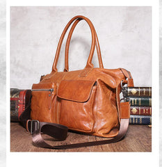 Leather Mens Large Black Travel Handbag Weekender Bag Brown Duffle Bag Luggage Bag for Men