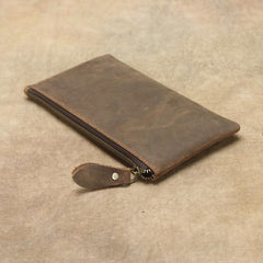 MENS LEATHER SLIM ZIPPER CLUTCH WALLET Zipper Long Wallet FOR MEN