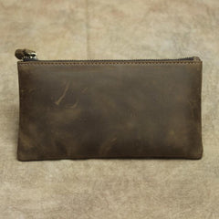 MENS LEATHER SLIM ZIPPER CLUTCH WALLET Zipper Long Wallet FOR MEN