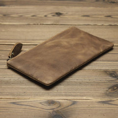 MENS LEATHER SLIM ZIPPER CLUTCH WALLET Zipper Long Wallet FOR MEN