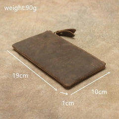 MENS LEATHER SLIM ZIPPER CLUTCH WALLET Zipper Long Wallet FOR MEN