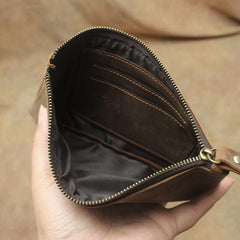 MENS LEATHER SLIM ZIPPER CLUTCH WALLET Zipper Long Wallet FOR MEN