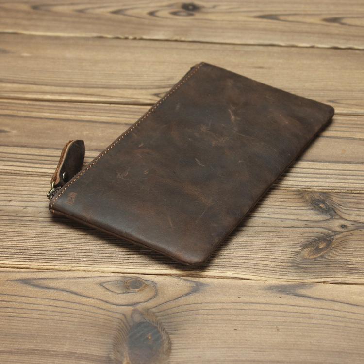 MENS LEATHER SLIM ZIPPER CLUTCH WALLET Zipper Long Wallet FOR MEN