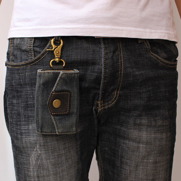 Fashion Denim Mens Keys Wallet Denim Key Holders With Belt Clip for Women AIZZ00581029