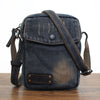 Blue Denim Small Side Bag Mens Denim Vertical Phone Shoulder Bags Vintage Denim Mini Crossbody Bag For Women