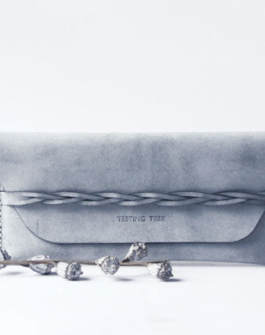 Handmade leather braided personalized custom clutch purse long wallet purse clutch women - EverHandmade