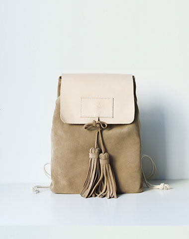 Handmade leather tassels purse backpack bag shoulder bag satchel bag purse women - EverHandmade