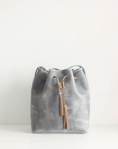 Handmade leather purse bucket phone bag shoulder bag cossbody bag purse women
