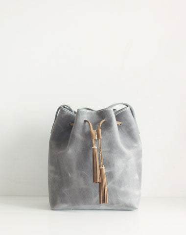 Handmade leather purse bucket phone bag shoulder bag cossbody bag purse women - EverHandmade