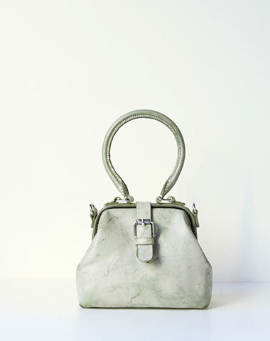 Handmade leather handbag Green doctor bag shoulder bag cossbody bag purse women - EverHandmade
