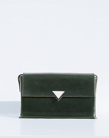 Handmade leather green purse phone bag shoulder bag cossbody bag purse women - EverHandmade