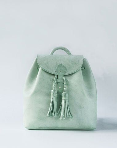 Handmade leather purse backpack green bag shoulder bag satchel bag purse women - EverHandmade