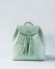 Handmade leather purse backpack green bag shoulder bag satchel bag purse women