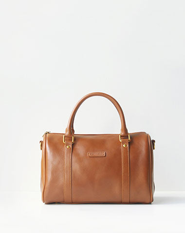 Handmade leather brown boston bag purse shoulder bag handbag purse women