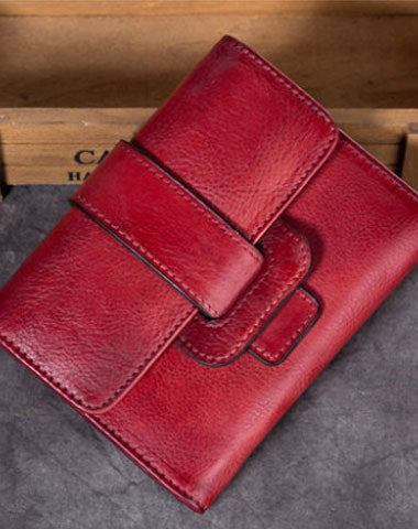Genuine Leather Wallet Vintage billfold Wallet Purse For Men Women - EverHandmade