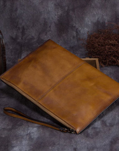Genuine Leather Wallet Vintage Clutch Wallet Long Wallet Purse For Men Women - EverHandmade