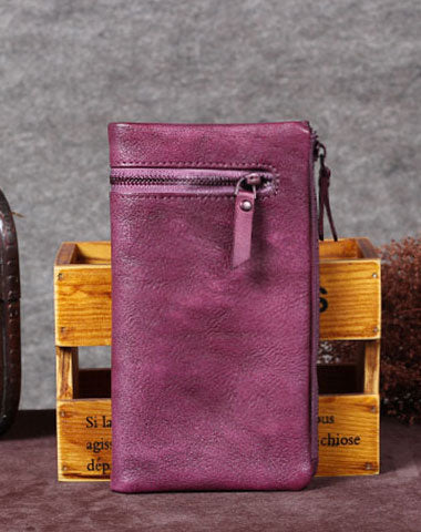 Vintage Leather Womens Wallet Long Wallet Vintage Wallet Purse For Women - EverHandmade