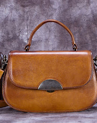 Vintage Leather Handbag Purse Shoulder Bag Crossbody Bag Purse For Women - EverHandmade
