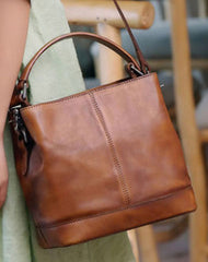 Genuine Leather Handbag Bucket Bag Crossbody Bag Shoulder Bag Purse For Women