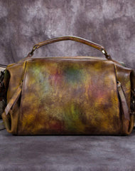 Genuine Leather Handbag Vintage Crossbody Bag Shoulder Bag Purse For Women - EverHandmade