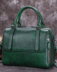 Genuine Leather Handbag Vintage Boston Bag Crossbody Bag Shoulder Bag Purse For Women